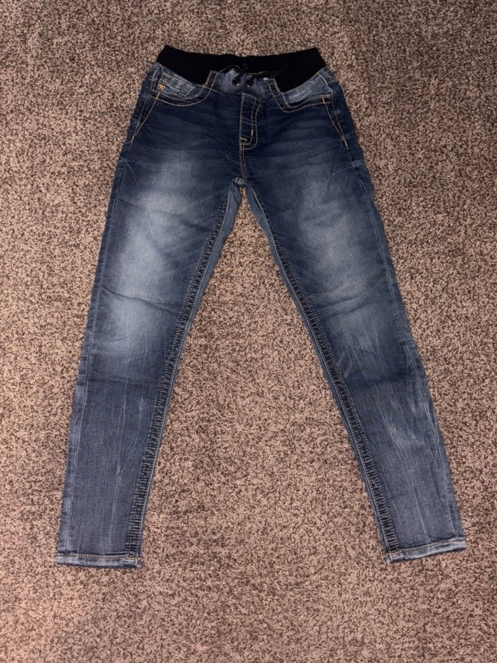 Miss Me Women’s Dark Blue Elastic Waist Skinny Jeans